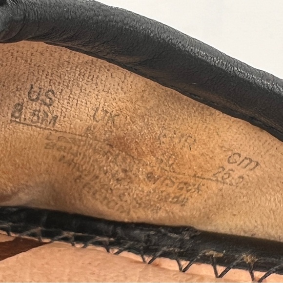 Sam Edelman Black Leather Logo Charm Ballet Flats Size 8.5 Women’s - Picture 4 of 10